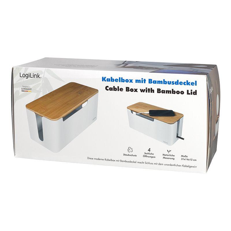 Caixa Organizadora para Extensões Elétricas LOGILINK KAB0075 (Bamboo, Plástico - Branco e Madeira), miniatura 8