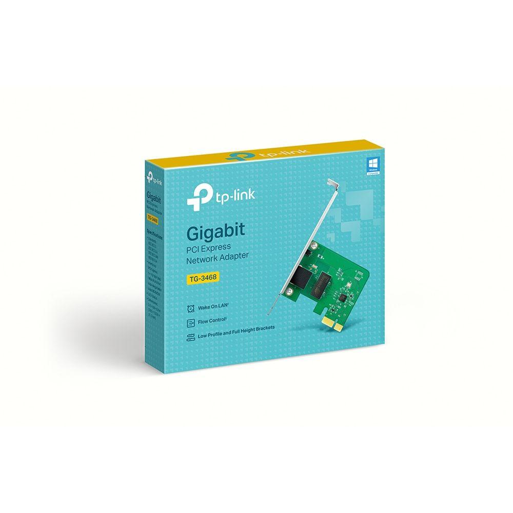 Placa de Rede TP-LINK TG-3468 V2 (Gigabit Ethernet - PCI Express - 1000 Mbps - Verde e Cinzento) — miniatura 2
