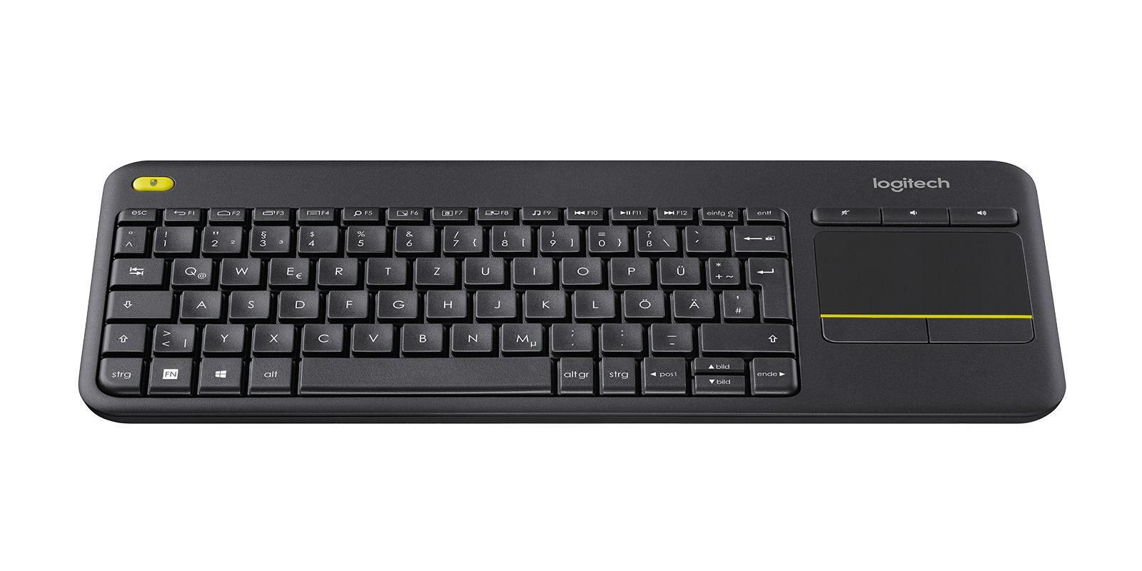 Teclado LOGITECH K400 Plus (Alemão - Em linha recta - RF Wireless - Preto)