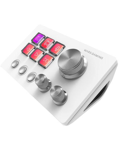 Control Deck MARS GAMING MSDTWOW (9 botões - USB Tipo-C - Windows e Mac - Branco)