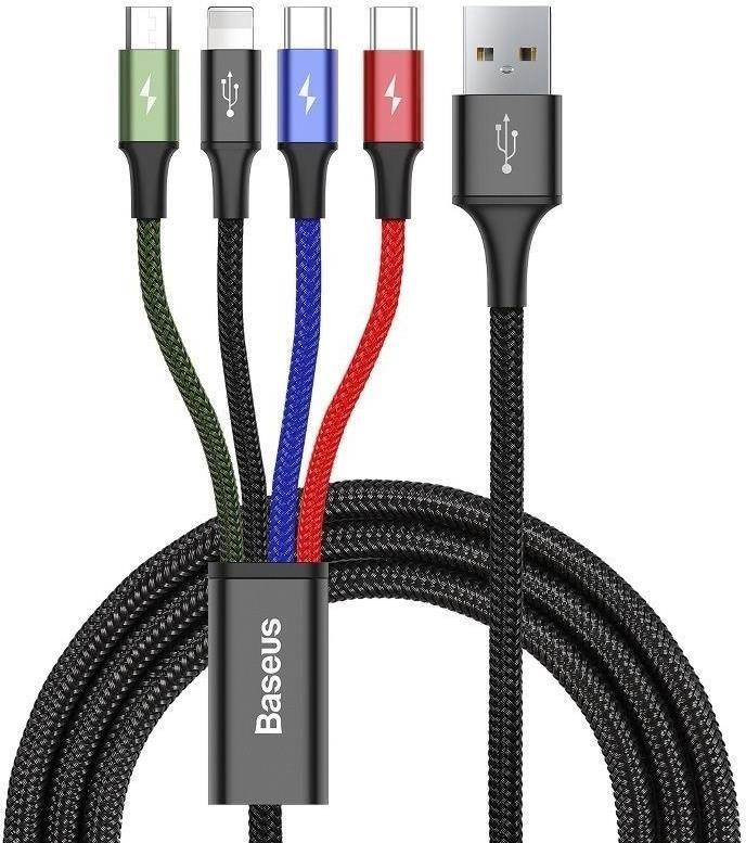 Cabo USB BASEUS Rapid 4 em 1 CA1T4-B01 (1,2 m - USB A - Preto)