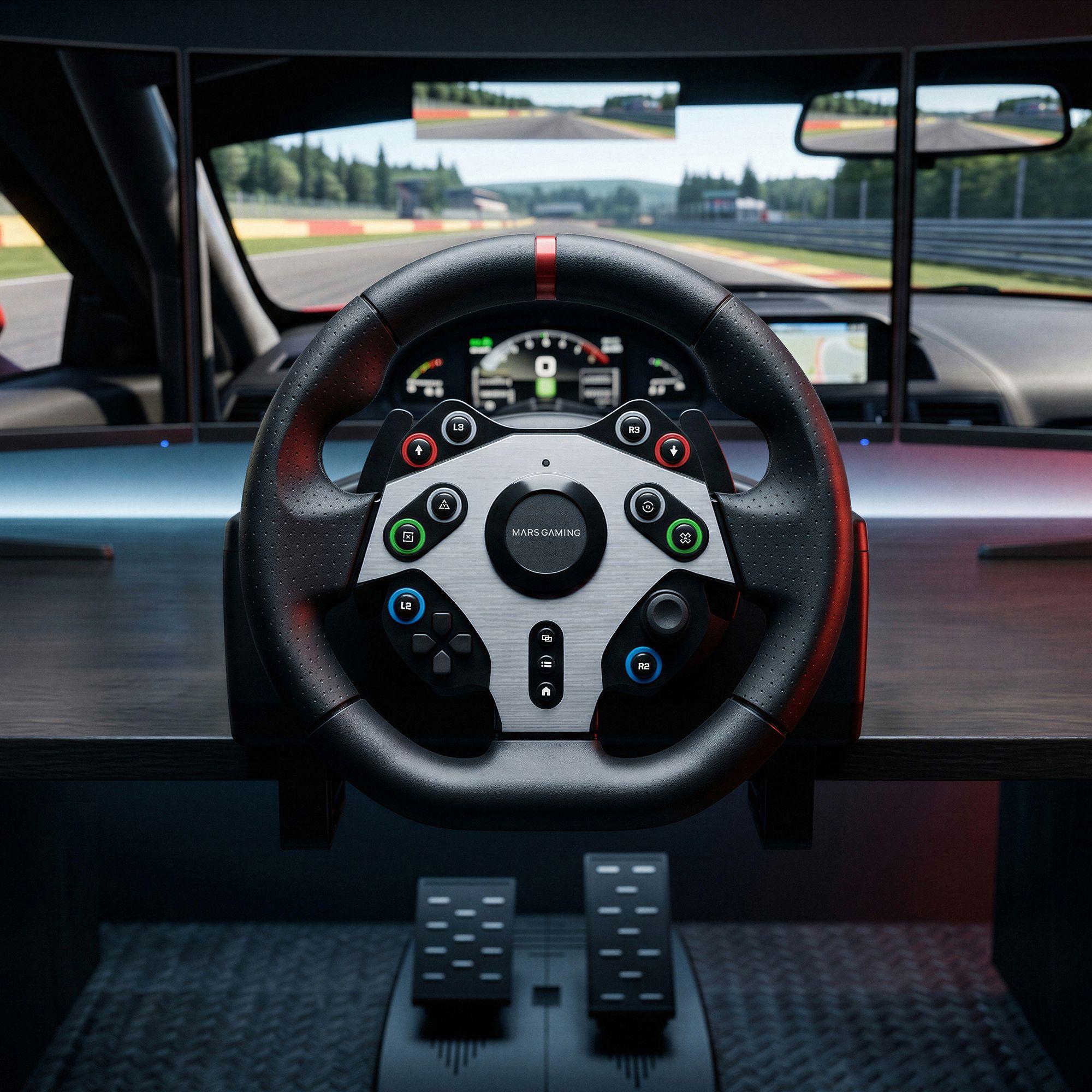 Volante com Pedais MARS GAMING MWH-RSXTWO (Preto), miniatura 3