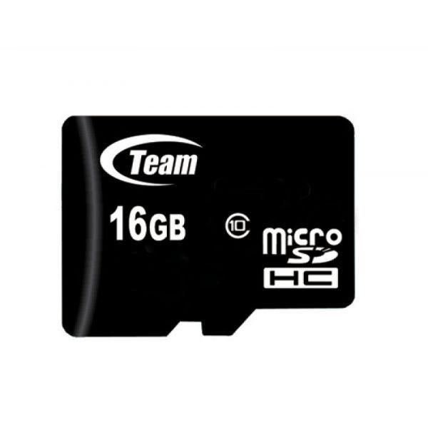 Cartão de Memória TEAM TUSDH16GCL10U03 (16GB - Classe 10 - 20 MB/s - Preto)