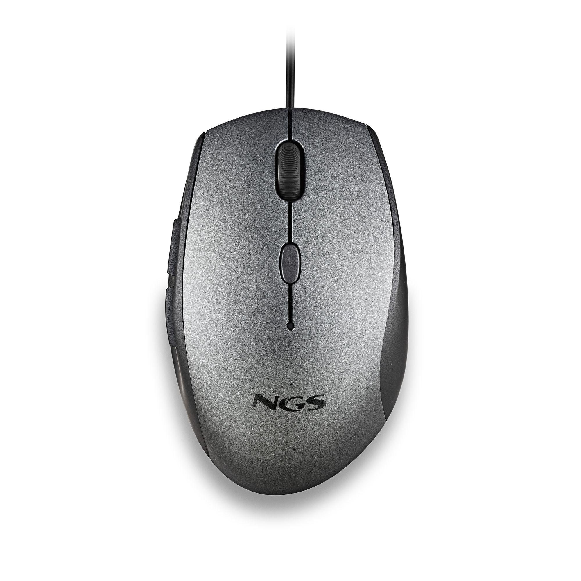 Rato NGS Moth Gray (Mão direita - 1600 DPI - Ótico - Cinzento)