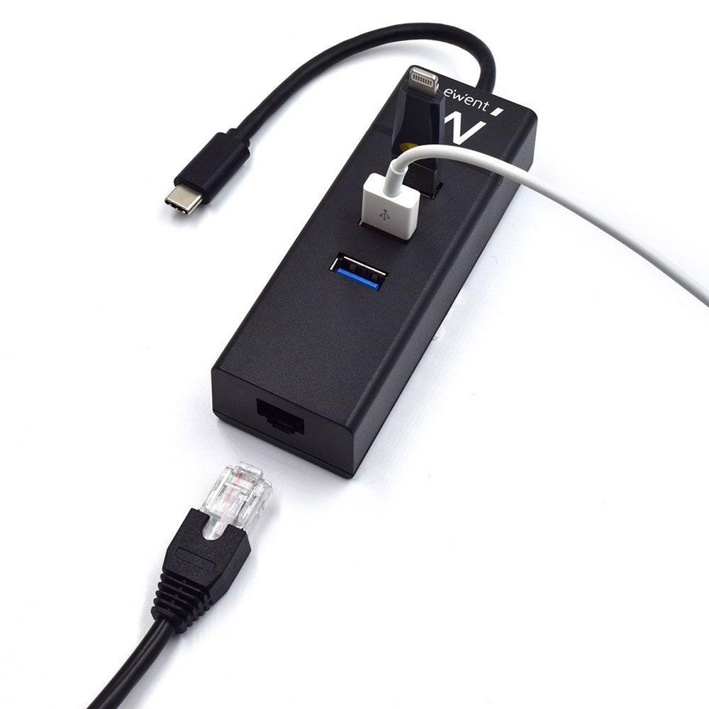 Hub USB-C EWENT EW1141 (0,15 m - Preto) — miniatura 4