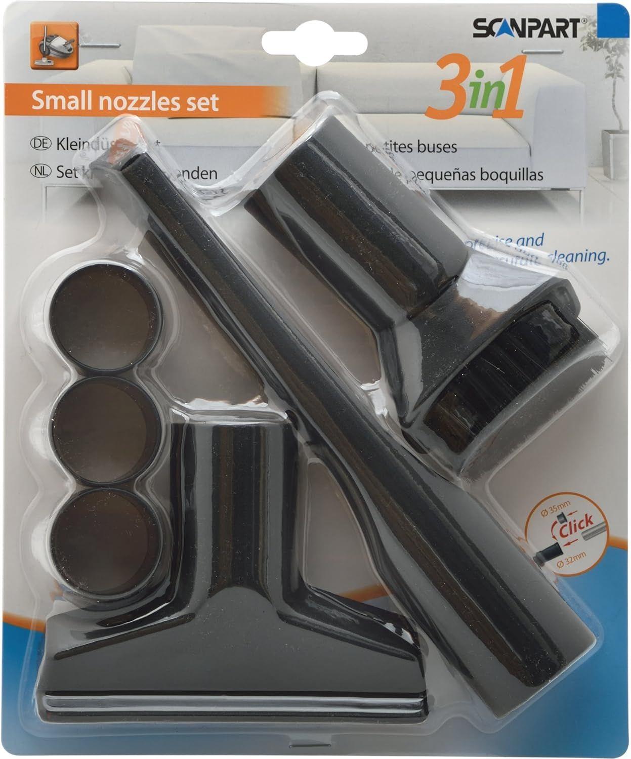 Conjunto de Acessórios de Aspiração para Móveis SCANPART SCAN-74018719 (Preto)