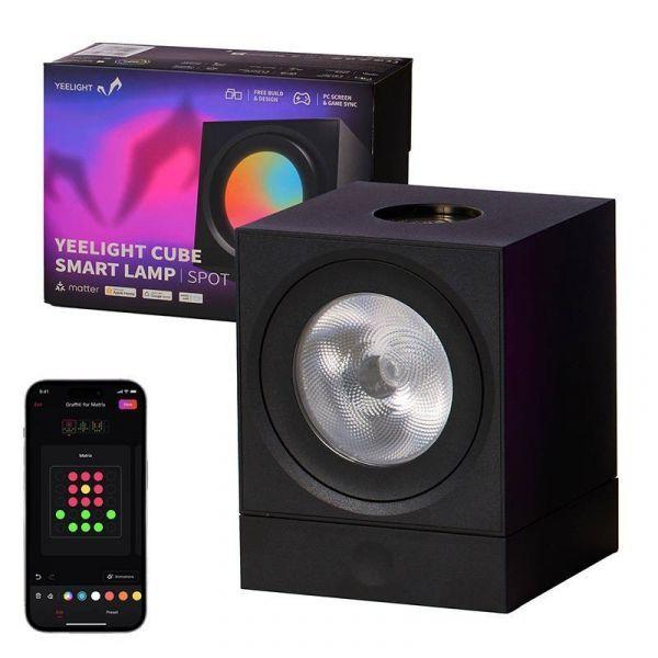 Candeeiro Inteligente YEELIGHT Cube Spot (Wi-Fi e Bluetooth - Wi-Fi/Bluetooth - Preto Multicor) — miniatura 2