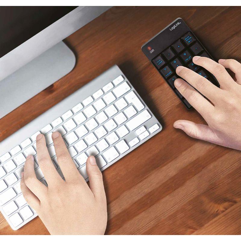 Teclado LOGILINK ID0120 (Interruptor de membrana - RF Wireless - Computador portátil - Preto) — miniatura 4