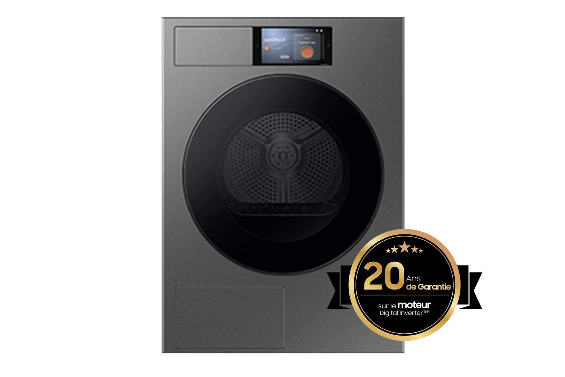 Máquina de Secar Roupa Independente SAMSUNG DV90F09F4SU3 (9 kg - Bomba de calor - Altura 85 cm - Cinzento escuro)