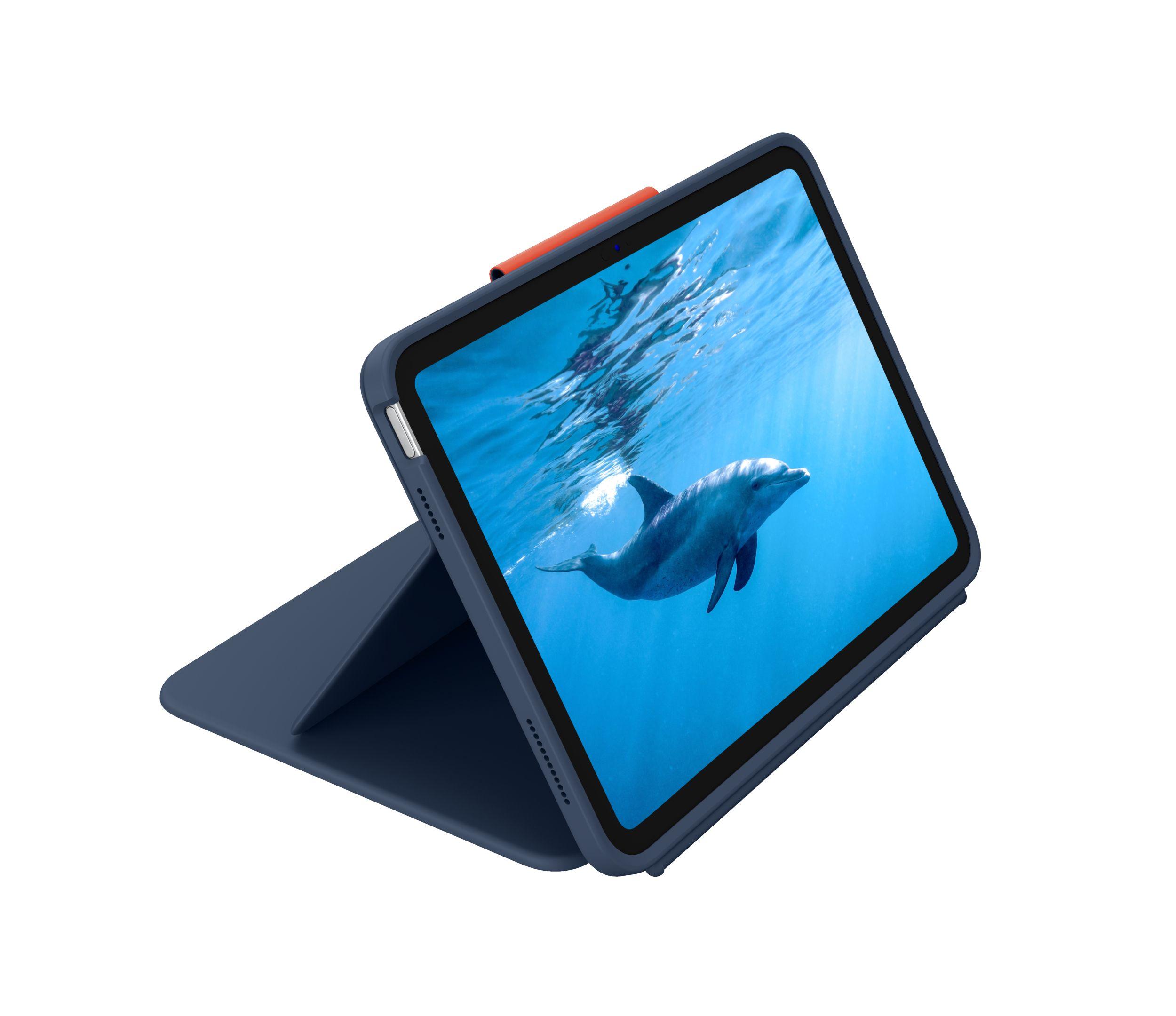 Teclado LOGITECH Rugged Combo 4 Touch para iPad (Inglês - Smart Connector - Acoplamento - Azul)