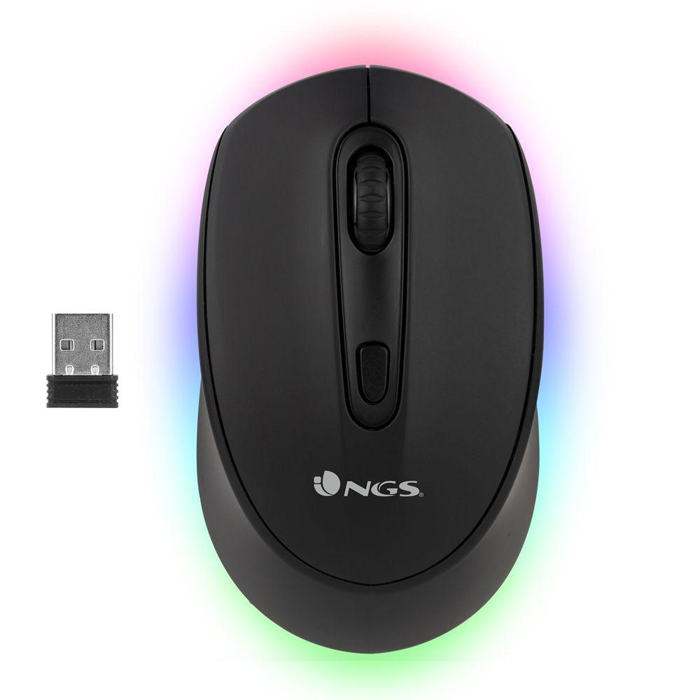 Rato NGS Smog-RB (Ambidestro - 2400 DPI - Ótico - Preto)