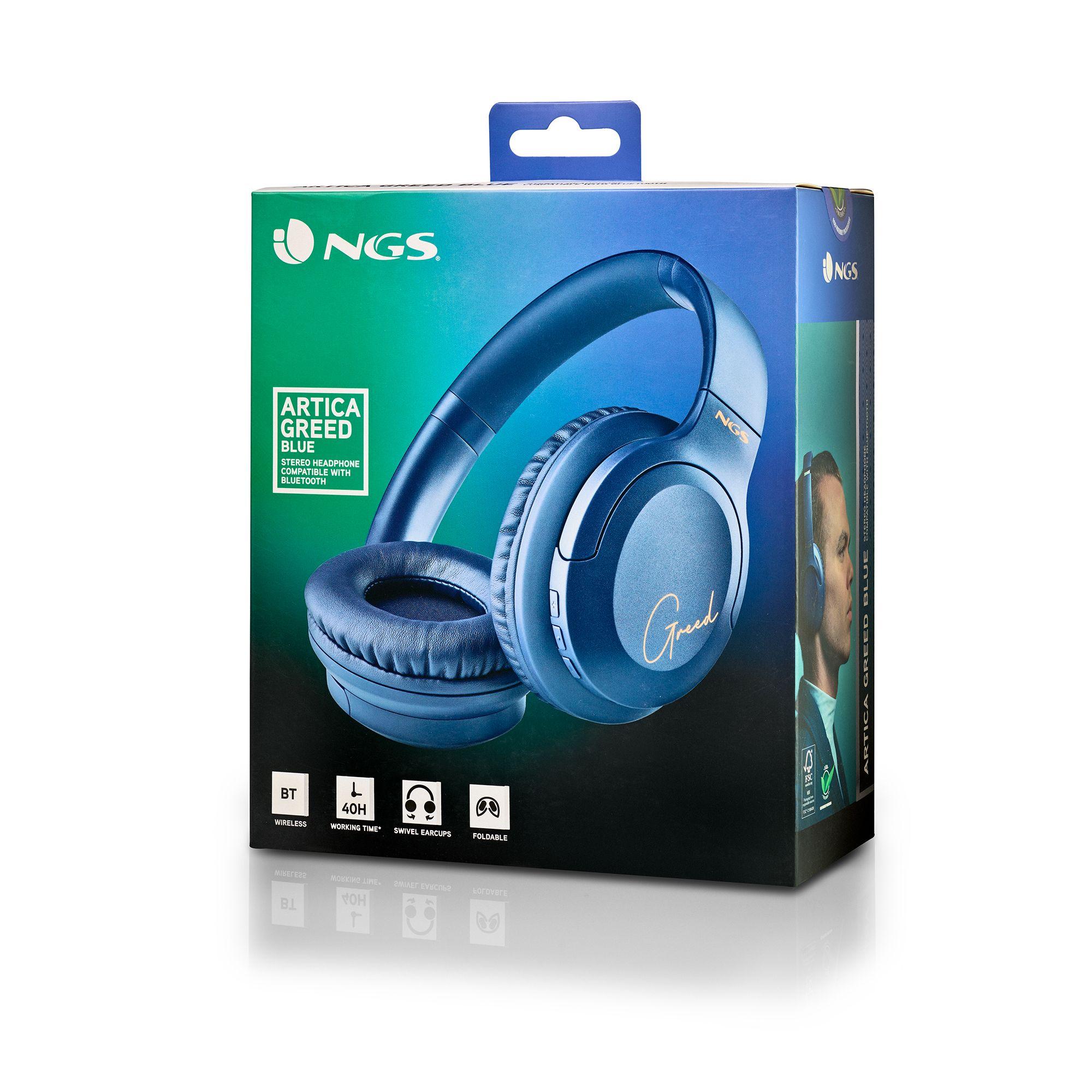 Auscultadores NGS Artica Greed (Binaural - Com fios e sem fios - Circum-aural - Azul), miniatura 10