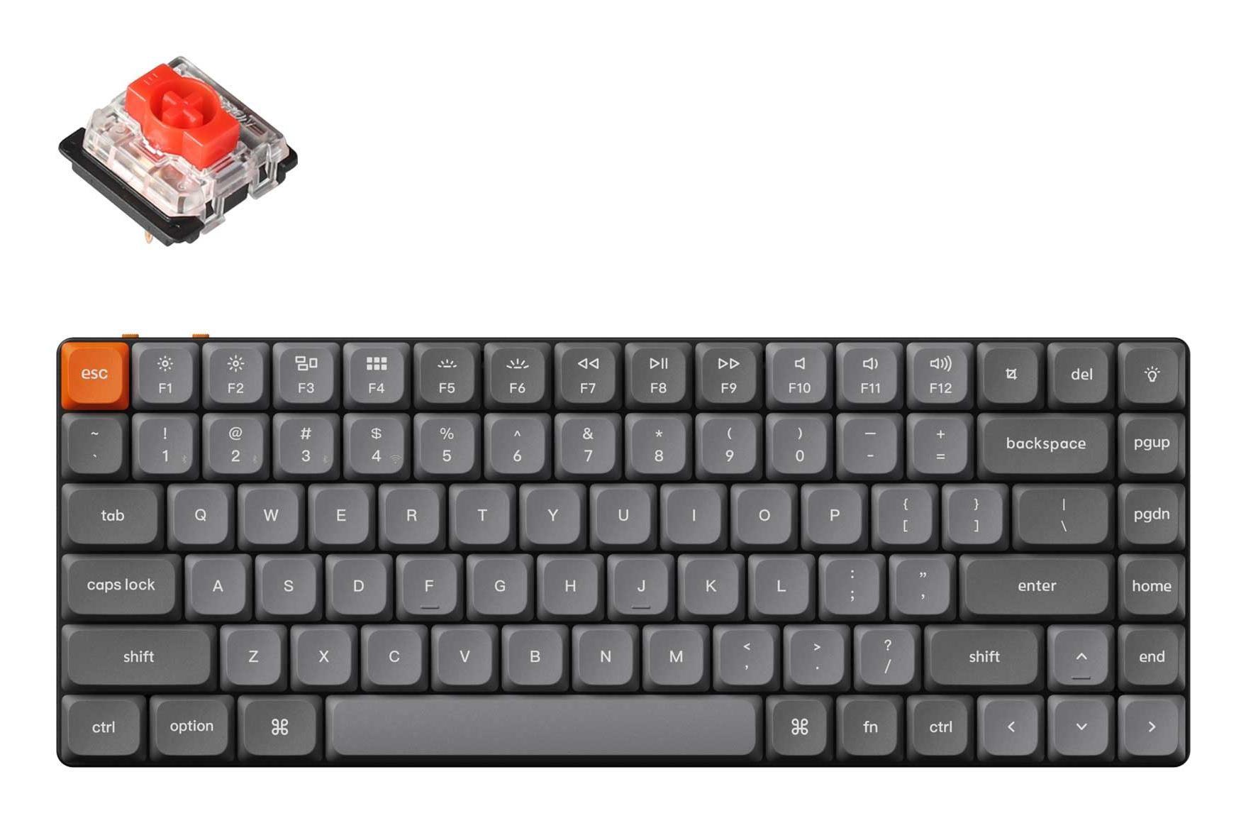 Teclado KEYCHRON K3 Max (Inglês - Gateron Red - 75% - Cinzento)