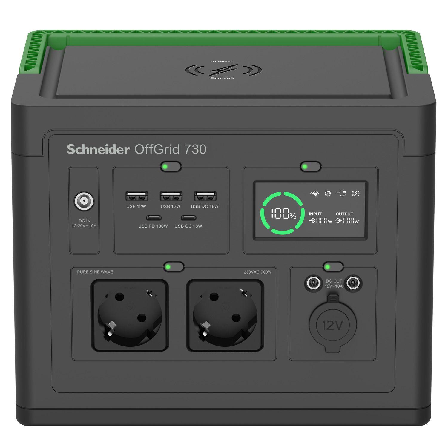 Central Elétrica Portátil APC PPS730-GR (995 W - 190–265 V - AC e DC - Preto/Verde)