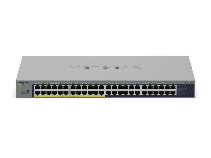 Switch NETGEAR GS748PP (Gigabit Ethernet - 1000 Mbit/s - 1,5 MB - Cinzento)