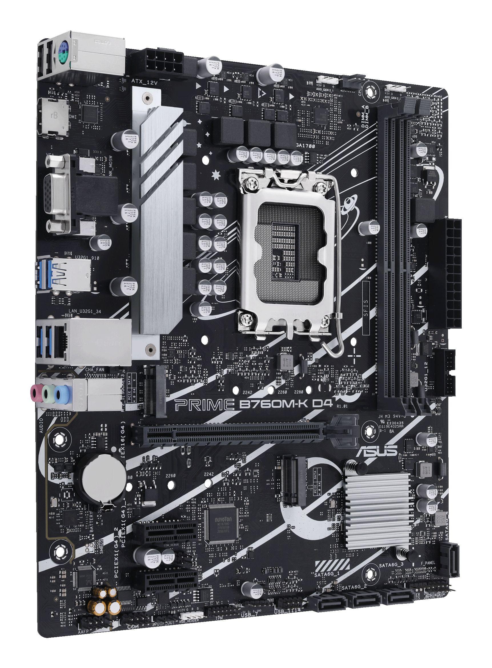 Motherboard ASUS PRIME B760M-K D4 (LGA 1700 - micro ATX - Duplo canal) — miniatura 3