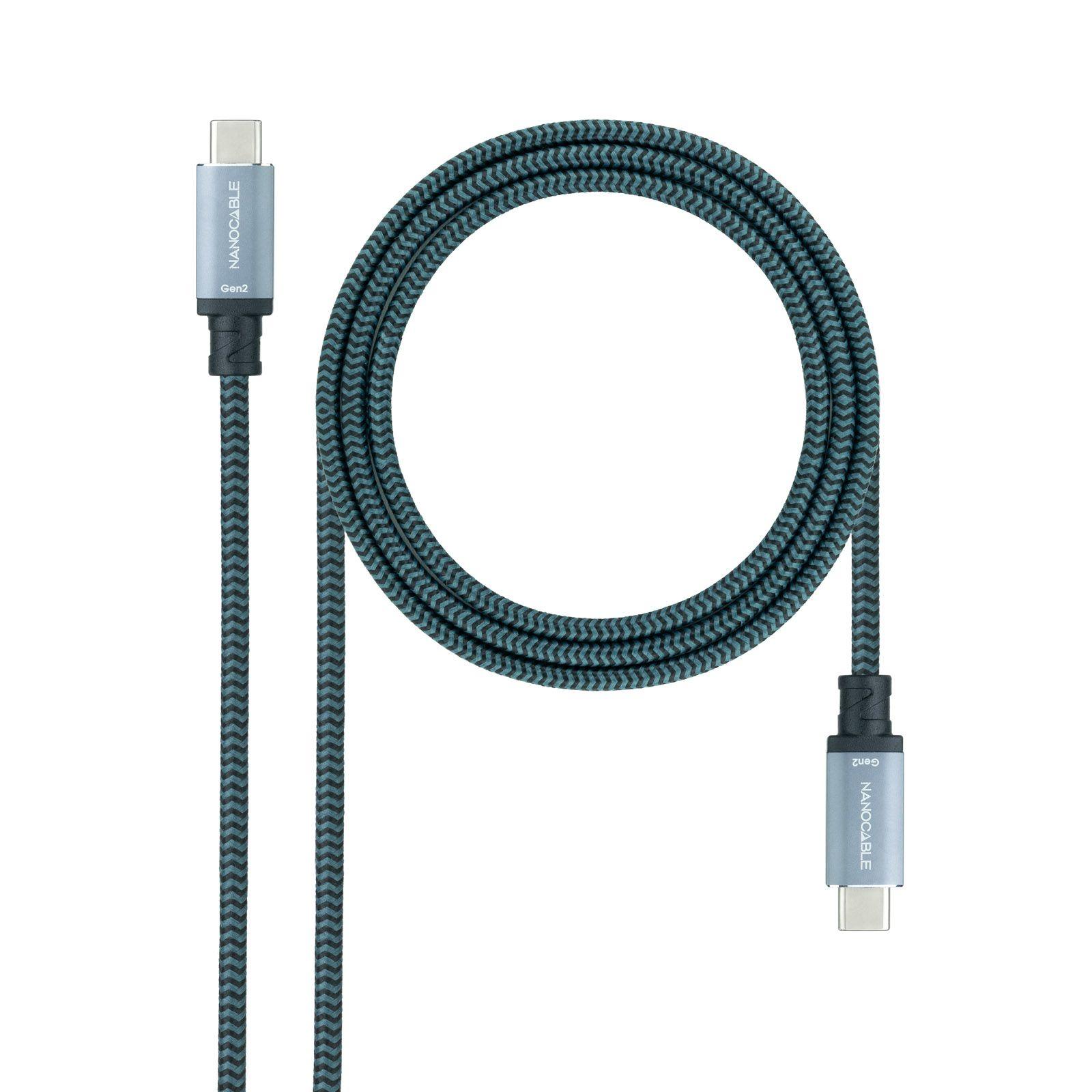 Cabo USB-C NANOCABLE 10.01.4103-COMB (3 m - USB C - Preto e Cinzento)