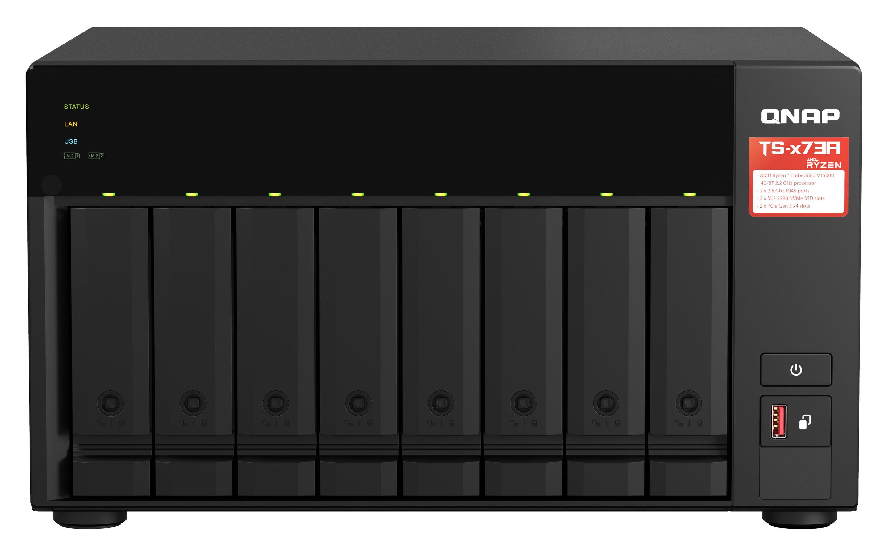 NAS QNAP TS-873A-8G (Serial ATA III - 8 GB - 8 baias - Preto)