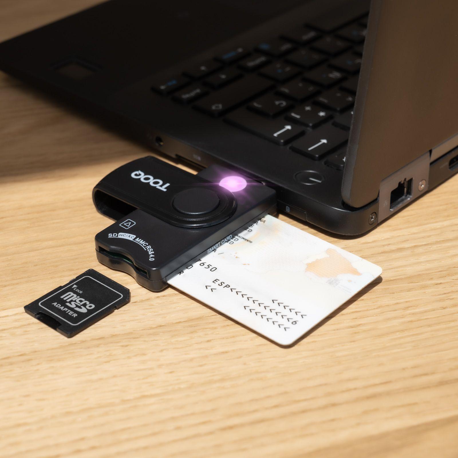 Leitor de Cartões Inteligentes TOOQ TQR-3012B (USB 2.0 - Preto), miniatura 4