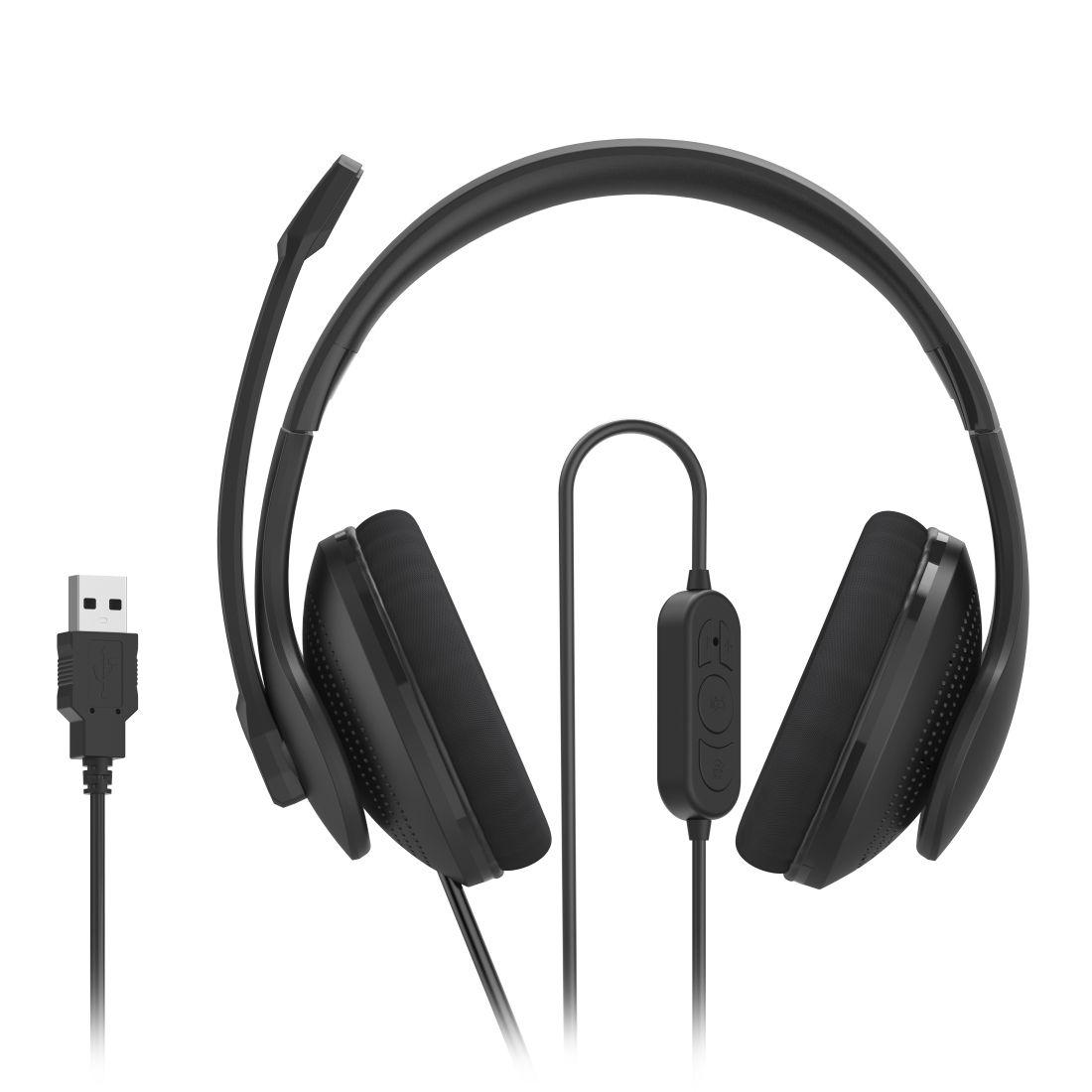 Auscultadores com Microfone HAMA HS-USB300 V2 (Binaural - Com fios - Circum-aural - Preto) — miniatura 3