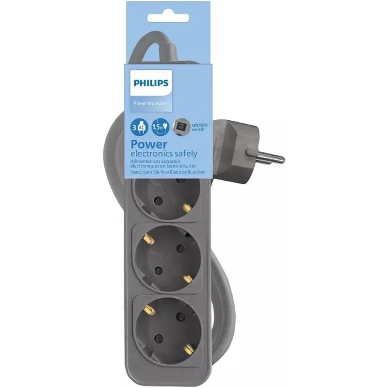 Régua de Tomadas PHILIPS CHP2134G/12 (Schuko - Cinza) — miniatura 2