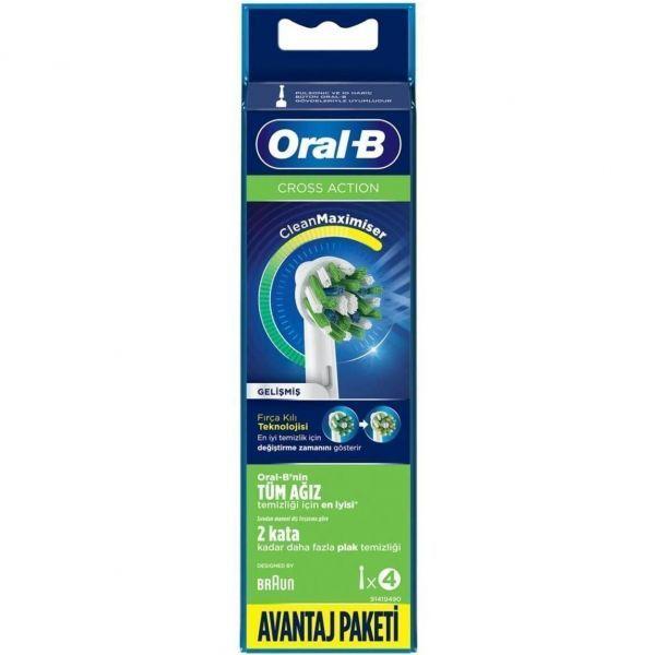 Cabeças de Substituição para Escova de Dentes BRAUN Oral-B EB50-4CROSSACTION/WH (Branco)