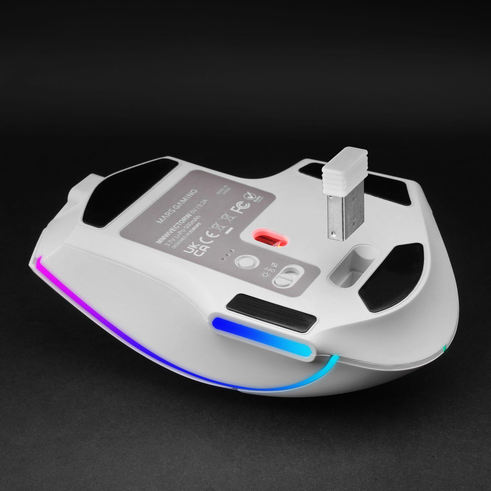 Rato Gaming MARS GAMING MMW-Vector (Mão direita - 12000 DPI - Ótico - Branco) — miniatura 7