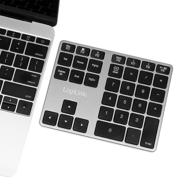 Teclado LOGILINK ID0187 (Bluetooth - Universal - Alumínio e Preto) — miniatura 8