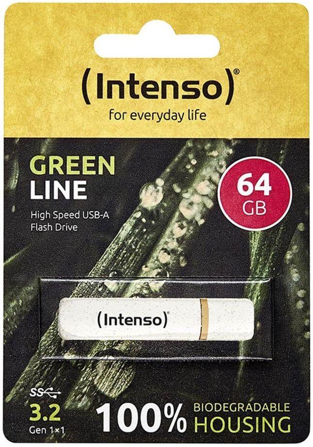 Pen USB INTENSO Green Line (USB-A - USB Type-A - 3.2 Gen 1 - Bege e Castanho) — miniatura 3