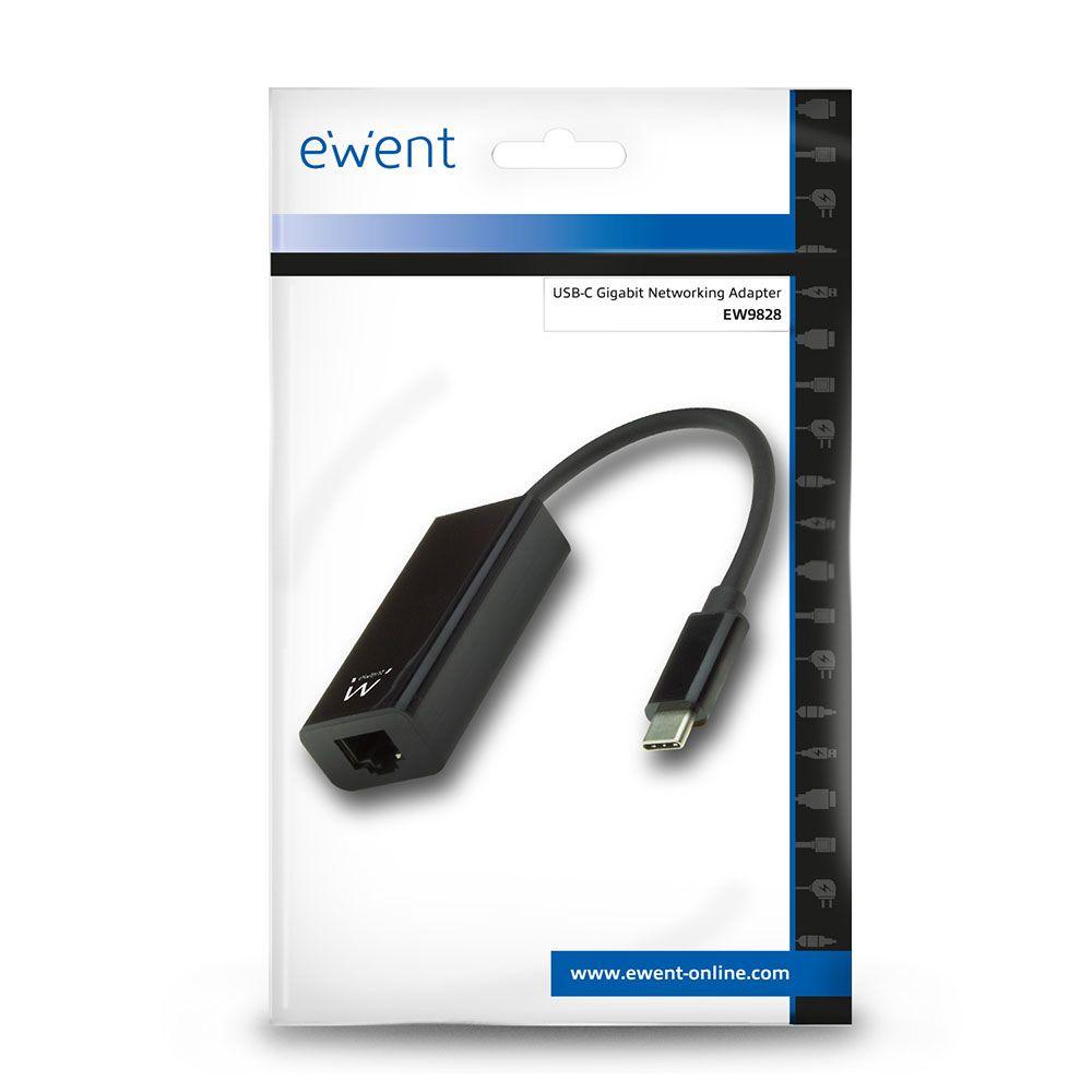 Adaptador de Rede EWENT EW9828 (Gigabit Ethernet - USB Type-C - 1000 Mbps - Preto) — miniatura 4