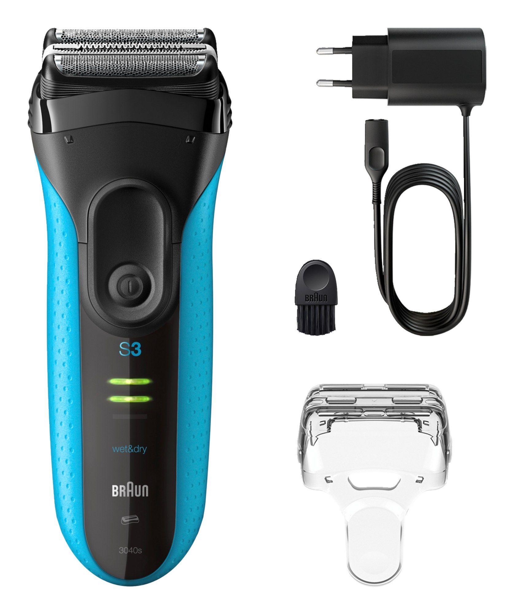 Máquina de Barbear BRAUN Series 3 3040s (Preto e Azul)