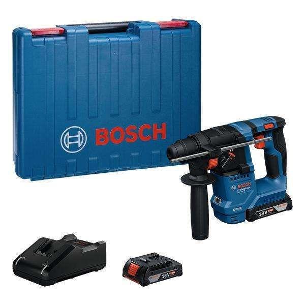 Martelo Perfurador a Bateria BOSCH GBH 18V-18 Professional (18 V - Iões de lítio - Azul/Preto)