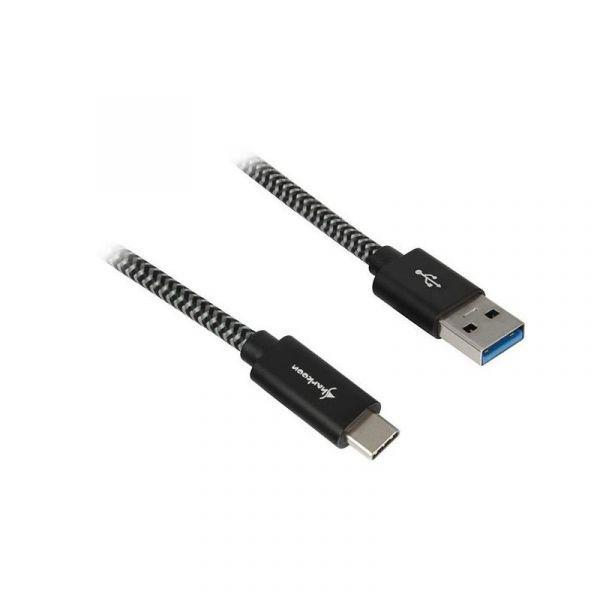 Cabo USB SHARKOON USB 3.2 Gen 2 (0,5 m - Preto/Cinza)