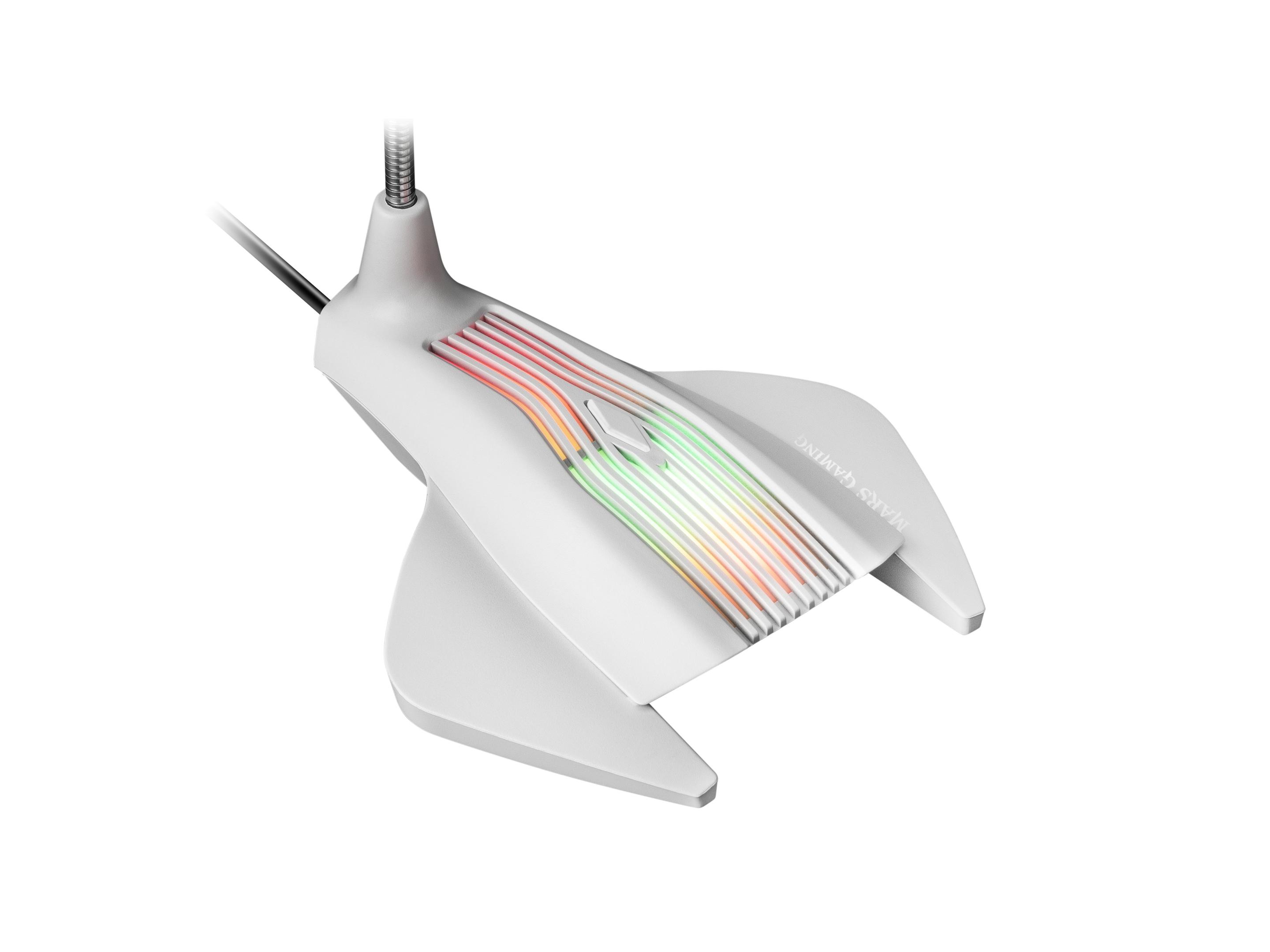 Microfone de Mesa MARS GAMING MMICW (Microfone de mesa - Com fios - USB - Branco) — miniatura 4