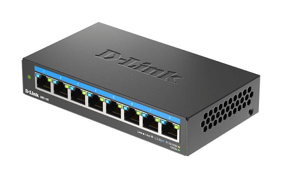 Switch D-LINK DMS-108 (2.5G Ethernet - 8x 10/100/1000/2500 Mbps - 8,1 MB - Preto) — miniatura 4