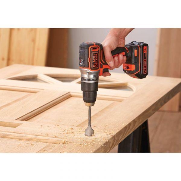 Berbequim com Percussão BLACK+DECKER BL188K-QW (18 V - Bateria - Iões de lítio - Preto/Laranja), miniatura 3