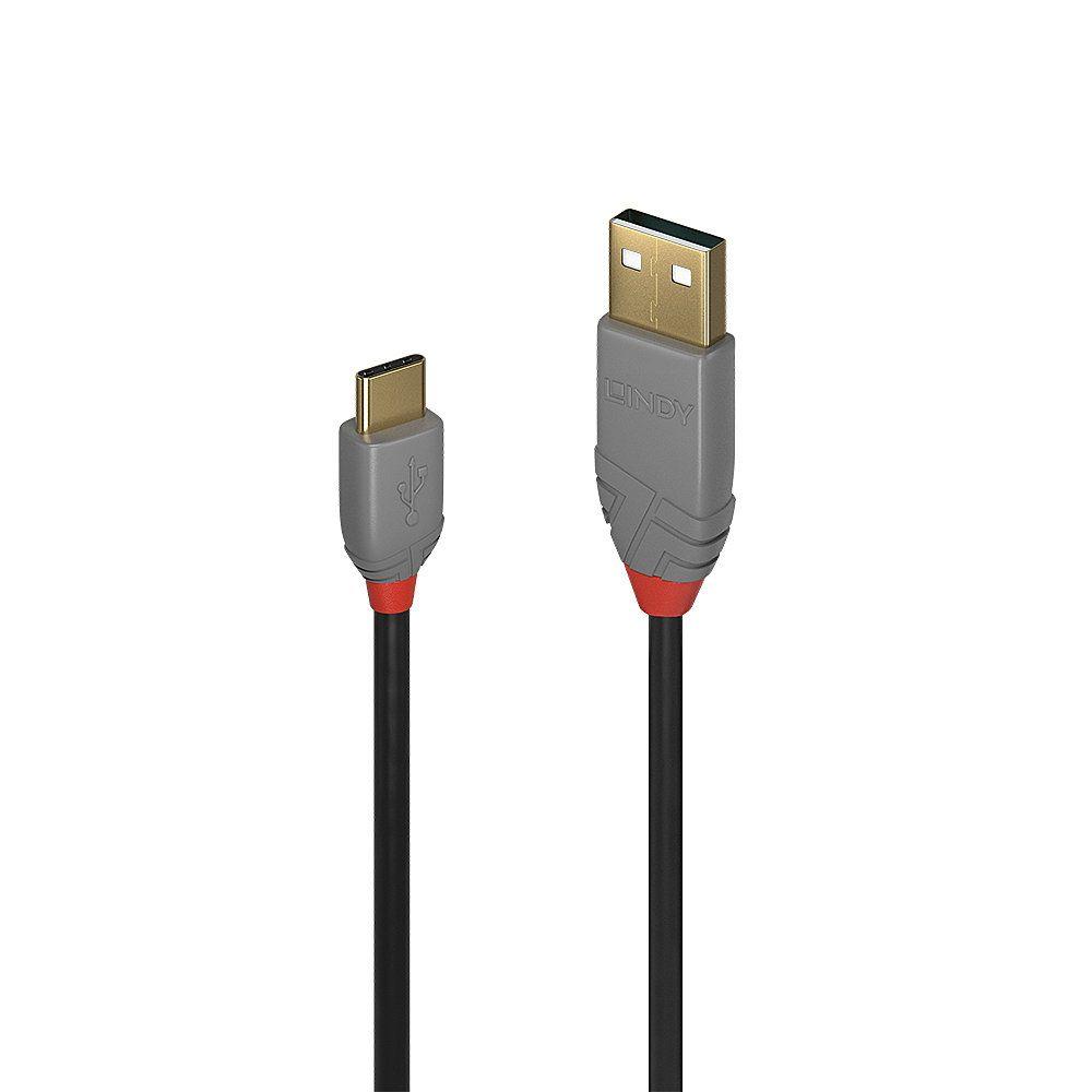 Cabo USB LINDY 36888 (3 m - USB C - USB A - Preto e Cinzento)