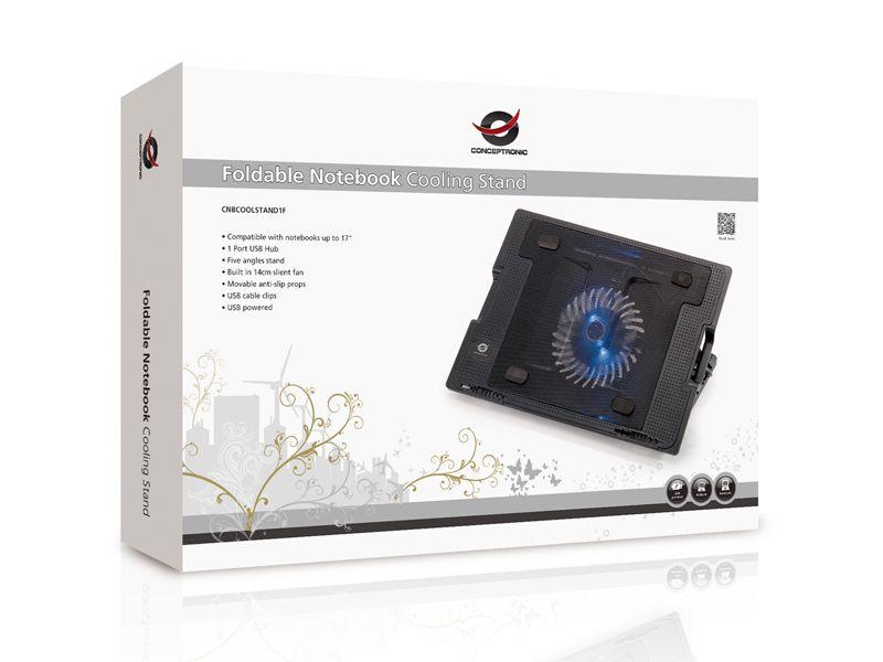 Base de Refrigeração CONCEPTRONIC CNBCOOLSTAND1F (17" - 43,2 cm - 140 mm - Preto) — miniatura 5