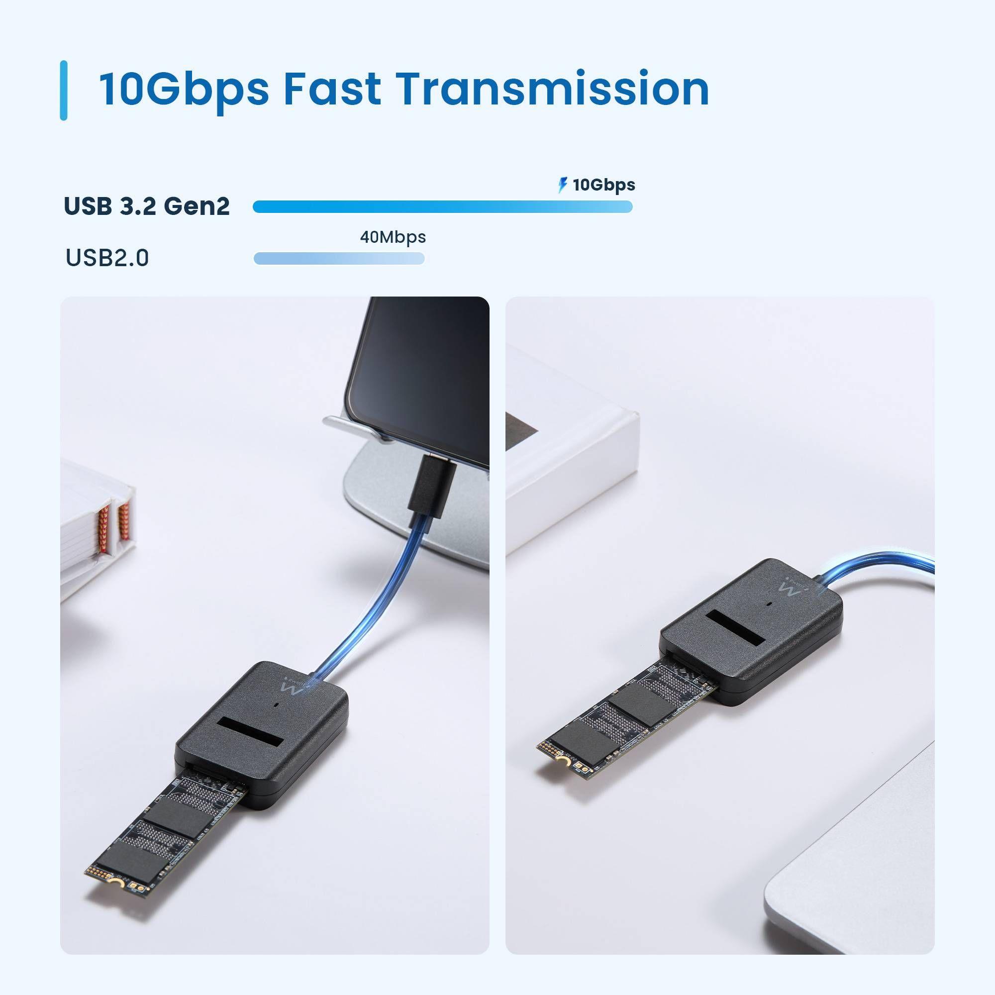 Estação de Ancoragem EWENT EW7066 (M.2 - USB 3.2 Gen 2 Type-C - NVMe chave M e SATA chave B+M - Preto) — miniatura 3