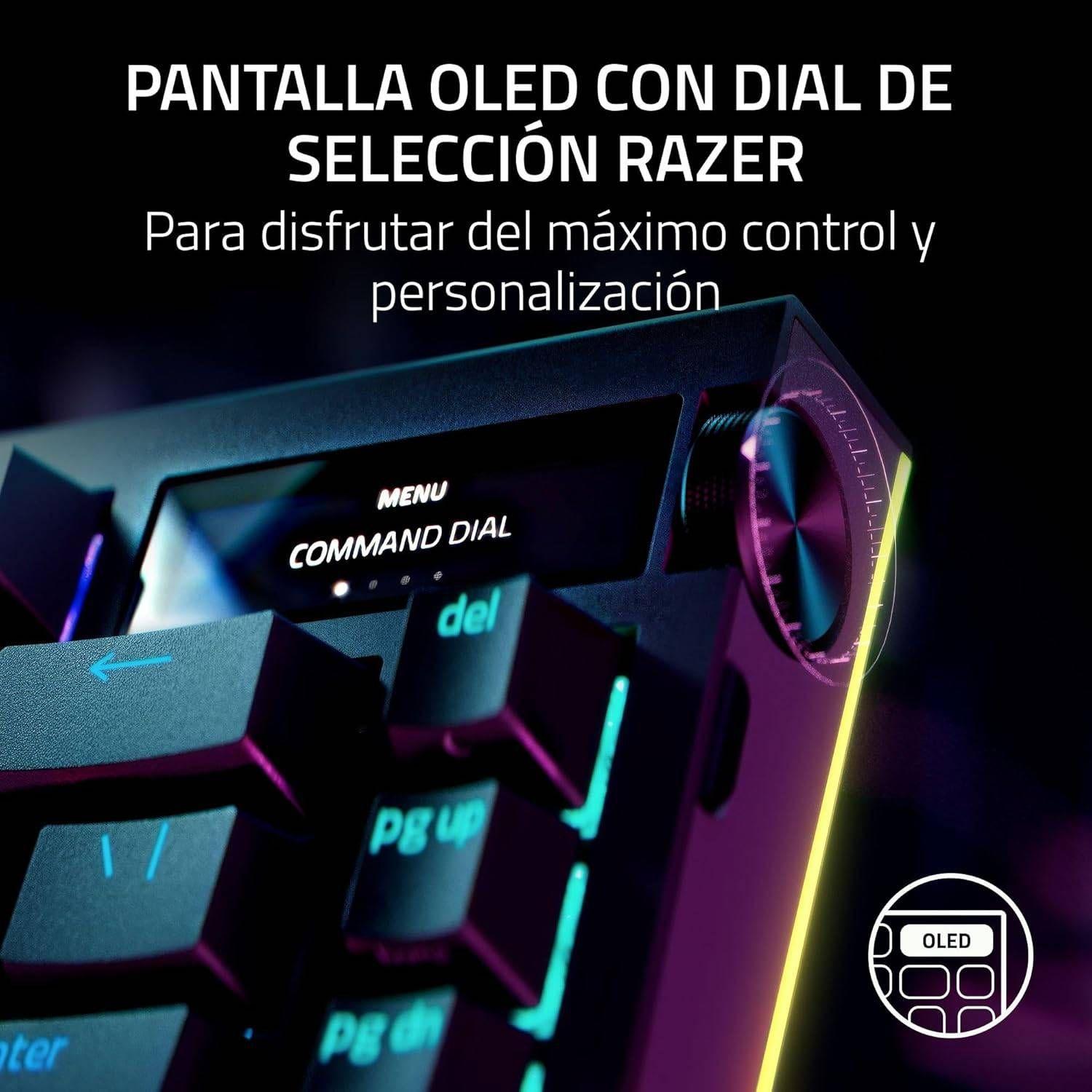 Teclado RAZER BlackWidow V4 Pro 75% (Inglês - Razer Green - USB + RF Wireless + Bluetooth - Preto) — miniatura 5