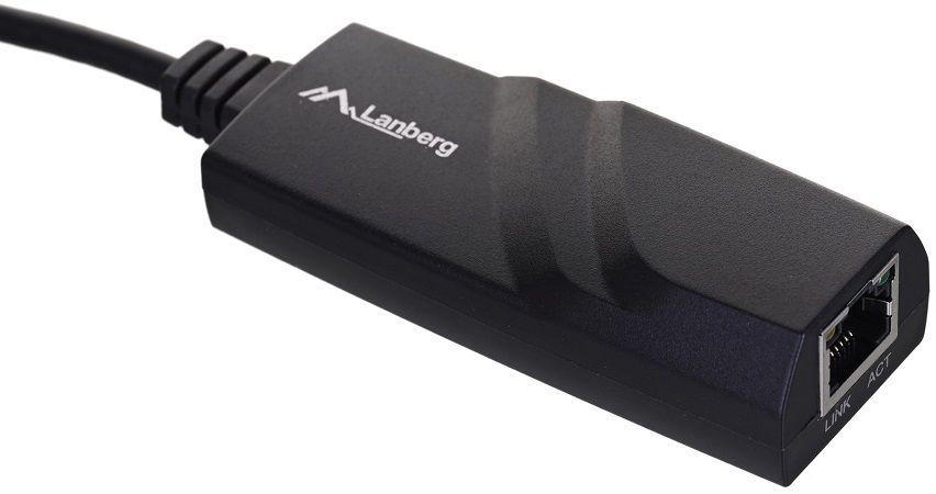 Adaptador USB-C para Ethernet RJ45 LANBERG NC-1000-02 (0,15 m - RJ-45 - USB-C - Preto), miniatura 4