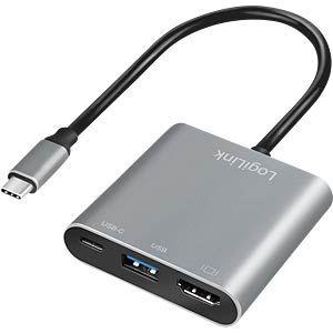 Adaptador Multiporta LOGILINK UA0390 (USB-C para HDMI, USB-A e USB-C - Alumínio), miniatura 4