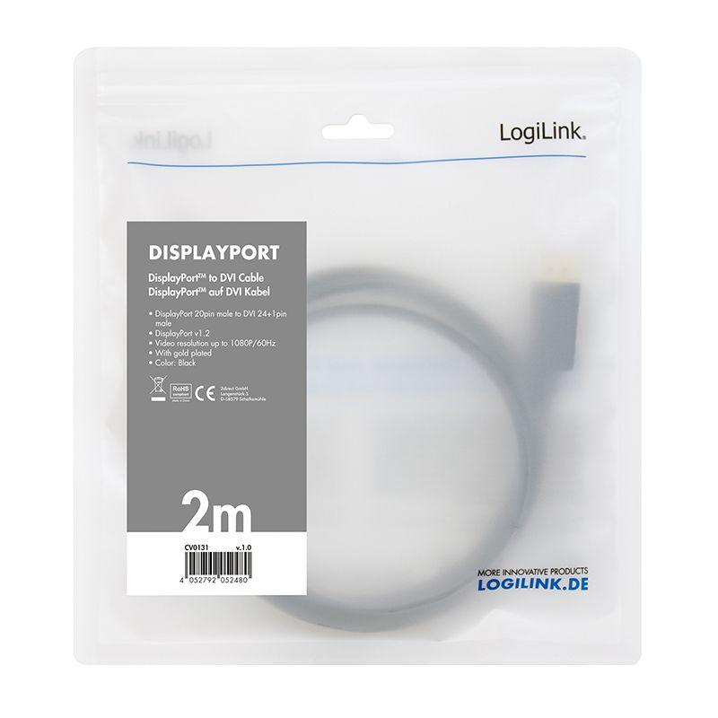Cabo DisplayPort para DVI LOGILINK CV0133 (5 m - Preto) — miniatura 4