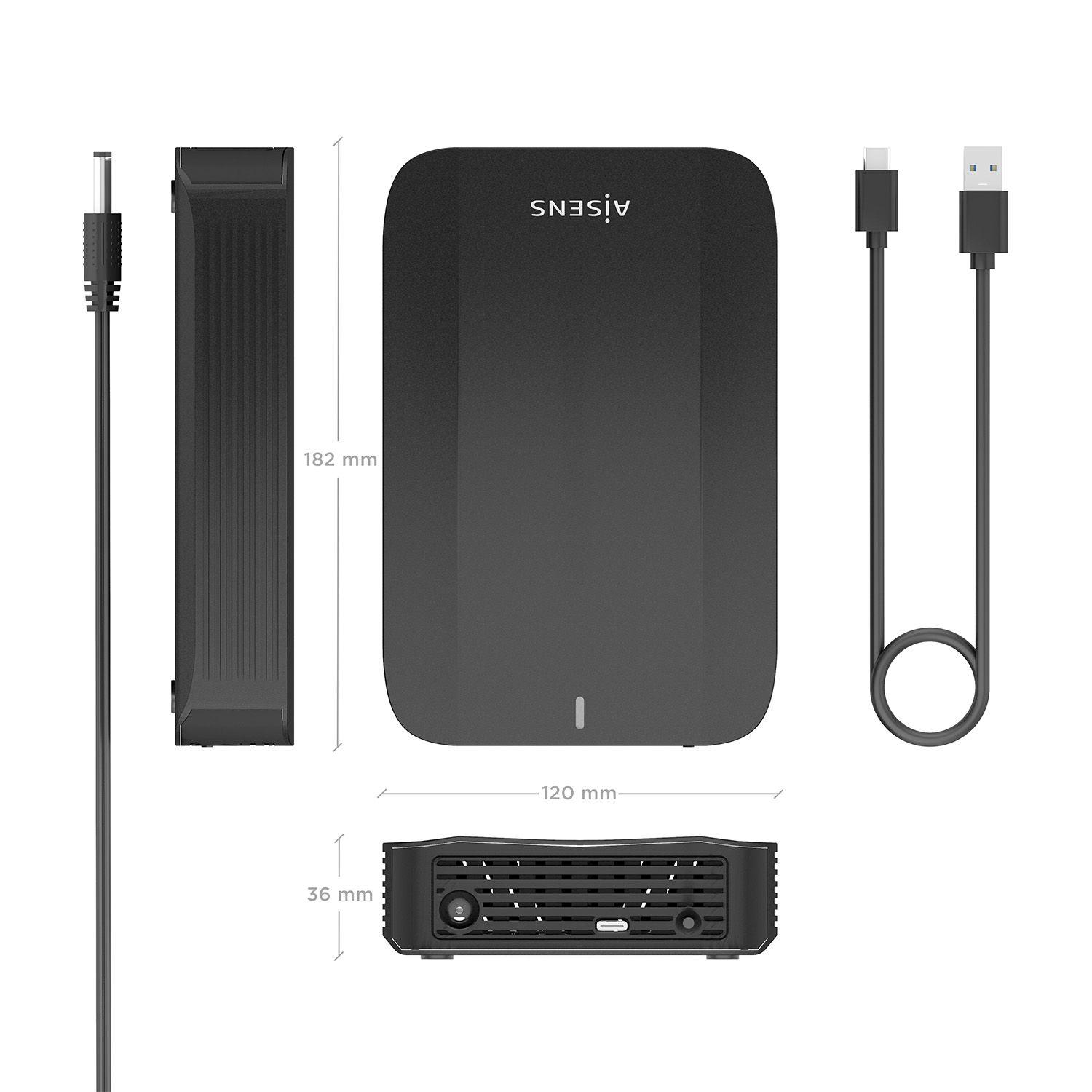 Caixa Externa para Disco Rígido AISENS ASE-3530B (3,5" - USB Type-C para USB Type-A - Preto), miniatura 4