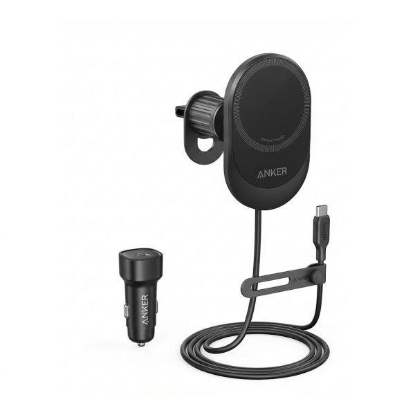 Carregador Sem Fios Magnético para Automóvel ANKER MagGo B2932G11 (Até 15 W - MagSafe - Qi2 - Preto)