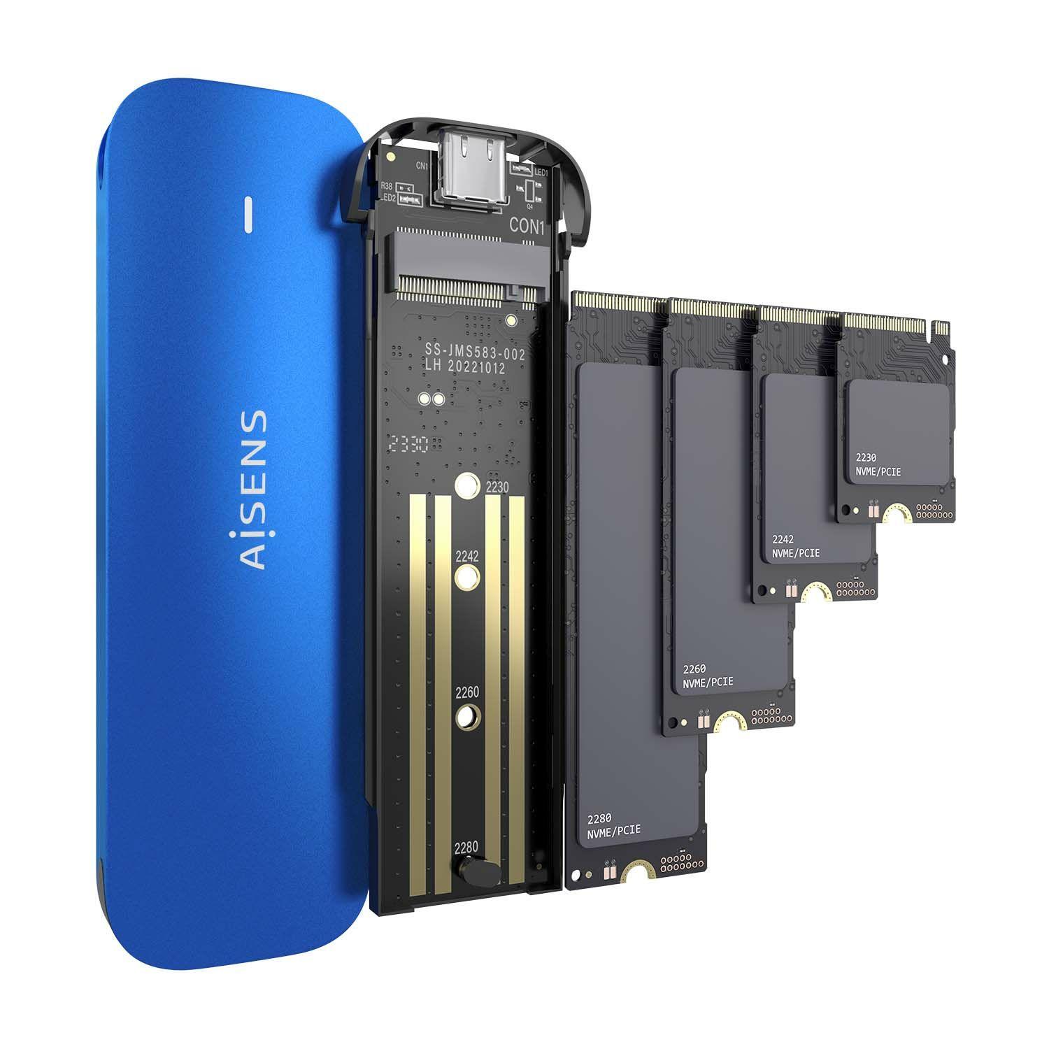 Caixa Externa SSD M.2 AISENS ASM2-026BLU (2 TB - M.2 - Azul) — miniatura 3