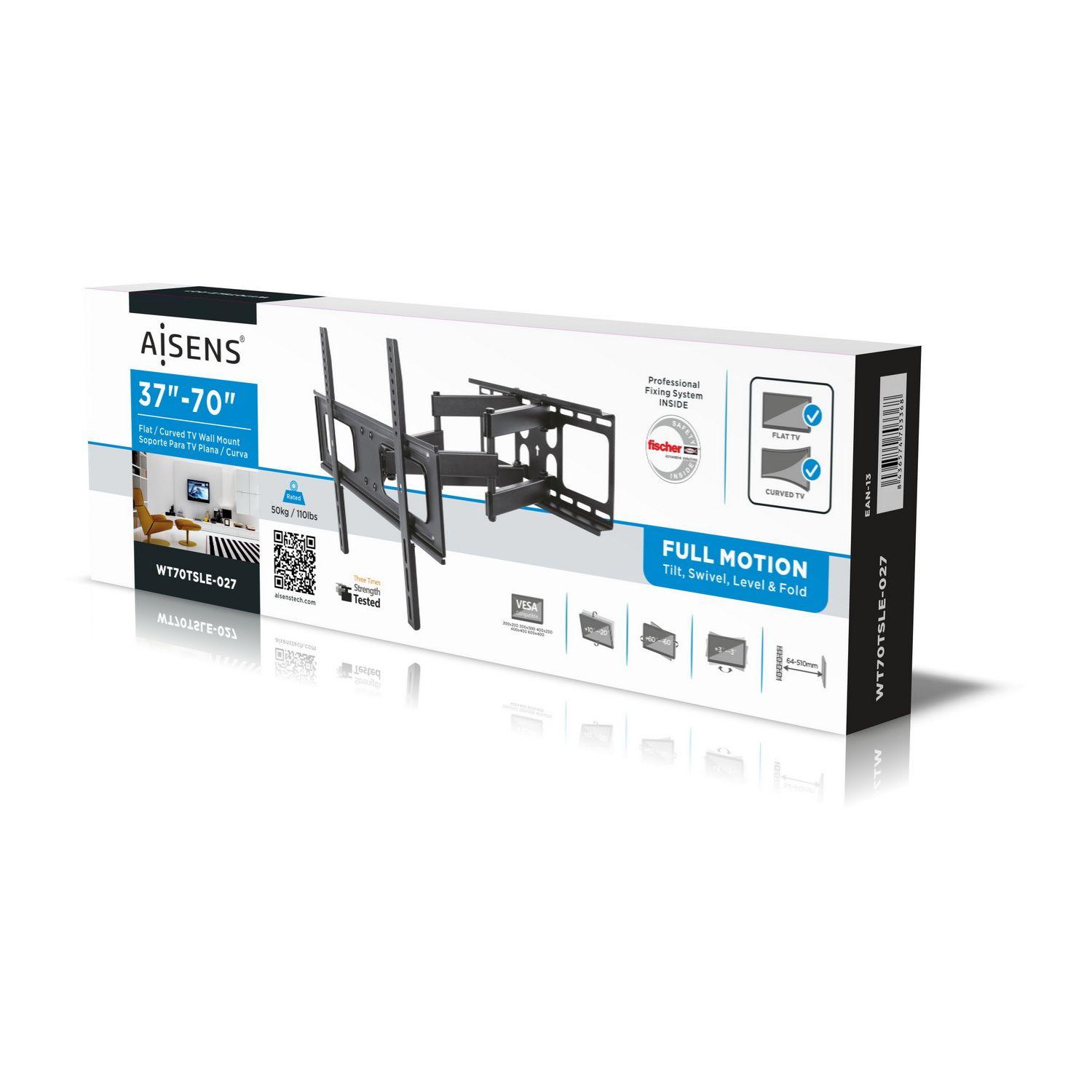 Suporte de Parede para TV AISENS WT70TSLE-027 (37"-70" - VESA 600 x 400 mm - Preto), miniatura 8