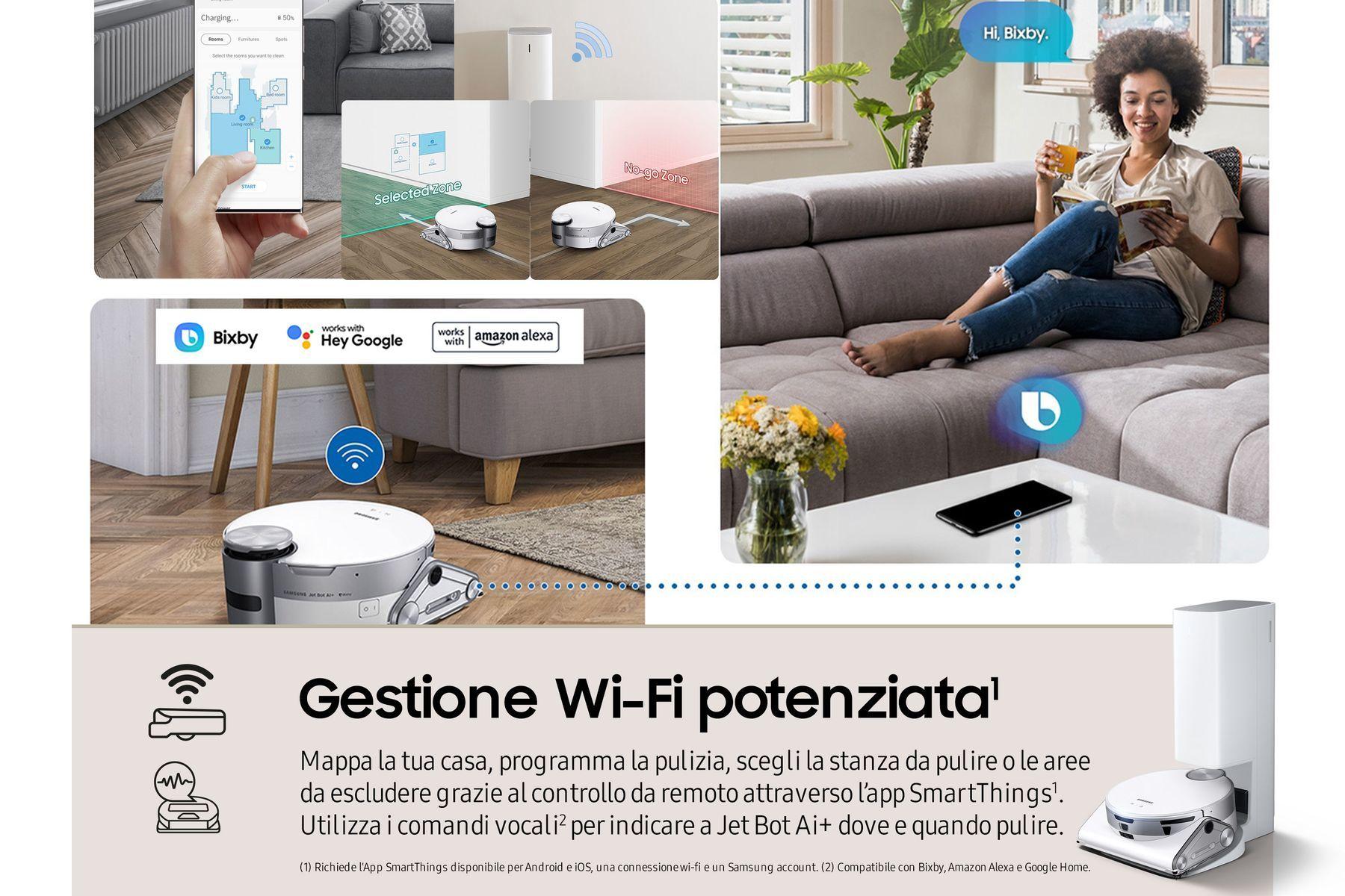 Robot Aspirador SAMSUNG Jet Bot AI+ VR50T95735W/WA (Altura 13,65 cm - 90 min - 0,2 l - Prateado e Branco), miniatura 8