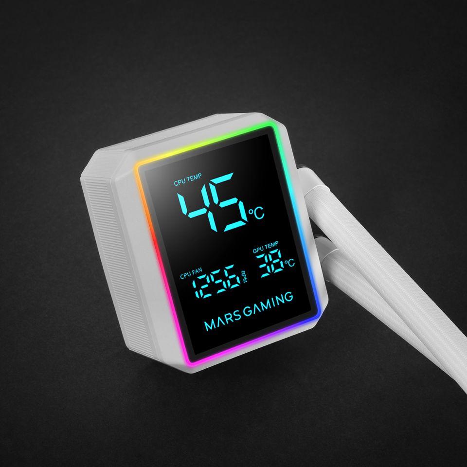 Sistema de Refrigeração Líquida MARS GAMING MLLCDPRO240W (240 mm - LCD 2,8" - ARGB - Branco) — miniatura 2
