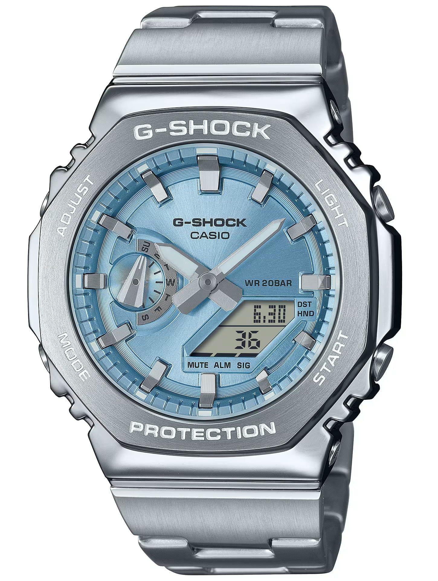 Relógio CASIO G-SHOCK GM-2110D-2AER (44 mm - Prateado/Cinza/Turquesa)